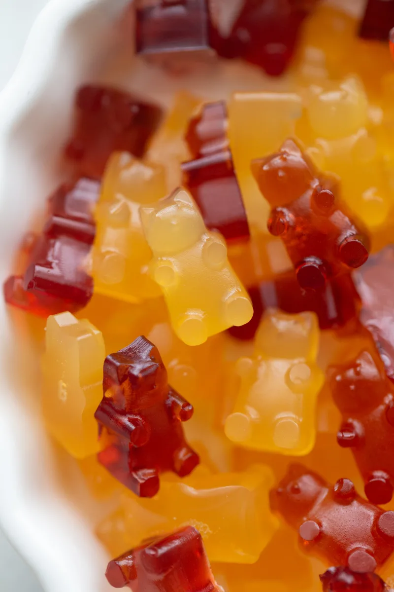 gummy bears in a bowl