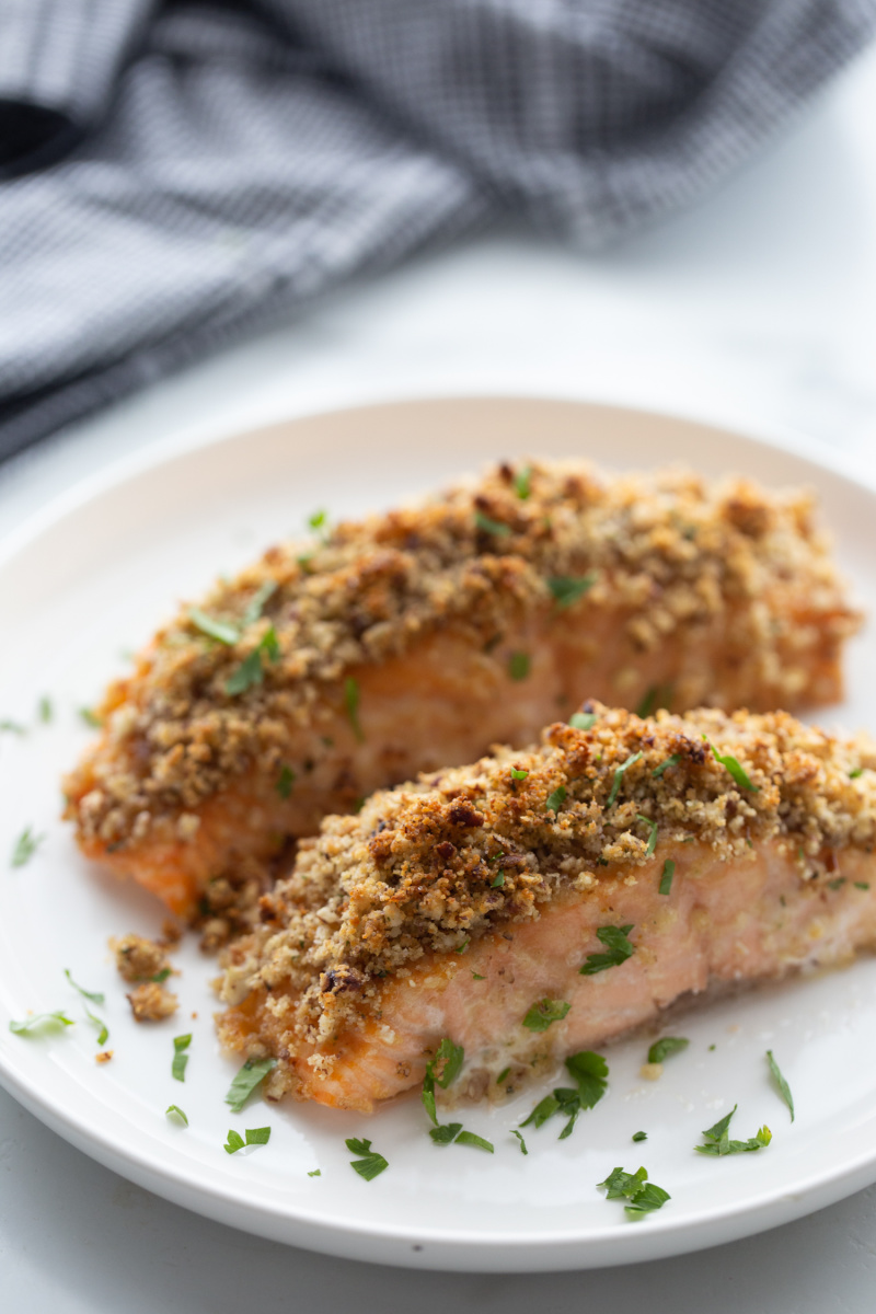 honey dijon and pecan baked salmon