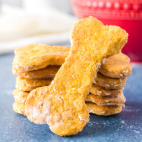 sweet potato dog biscuits displayed