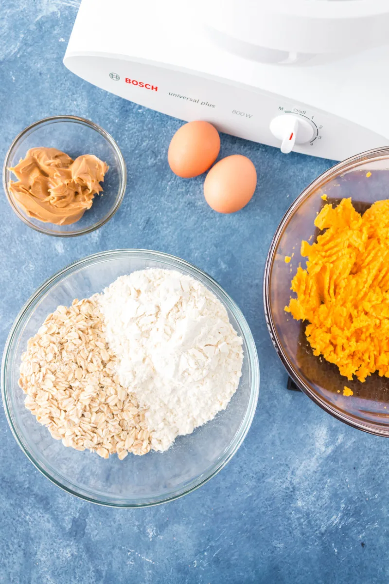 ingredients displayed for sweet potato dog biscuits