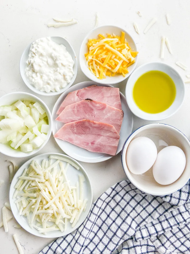 ingredients displayed for making easy breakfast casserole