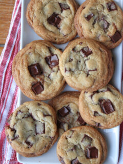 chocolate chip cookies for one on a platter