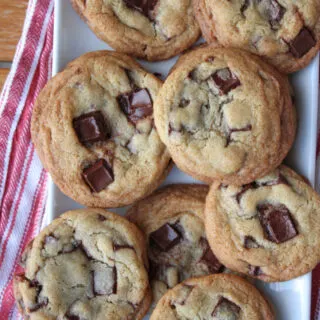 chocolate chip cookies for one on a platter