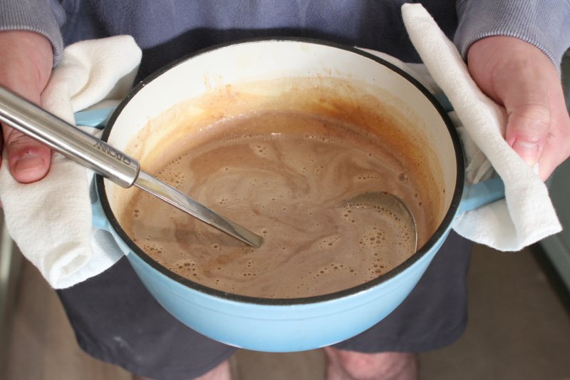 pot of hot chocolate