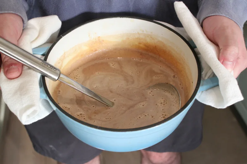 pot of hot chocolate