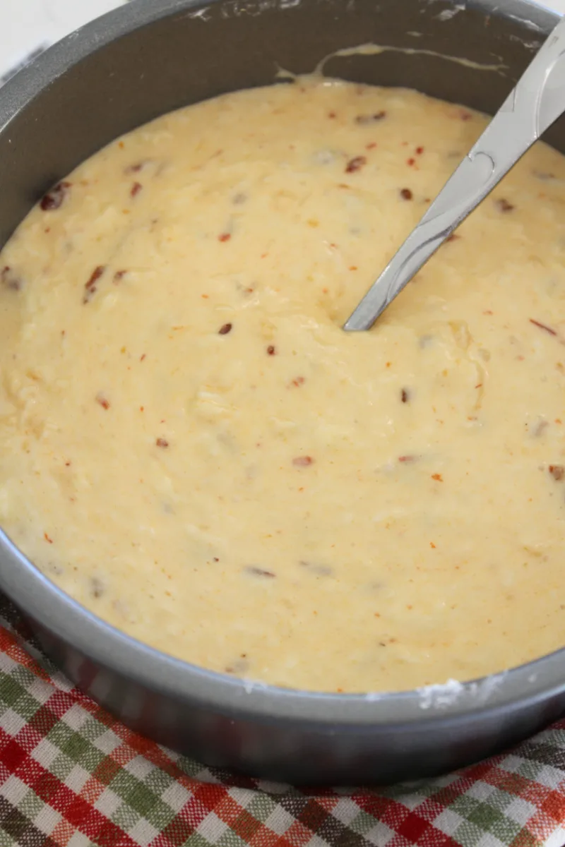 melted queso in a pan