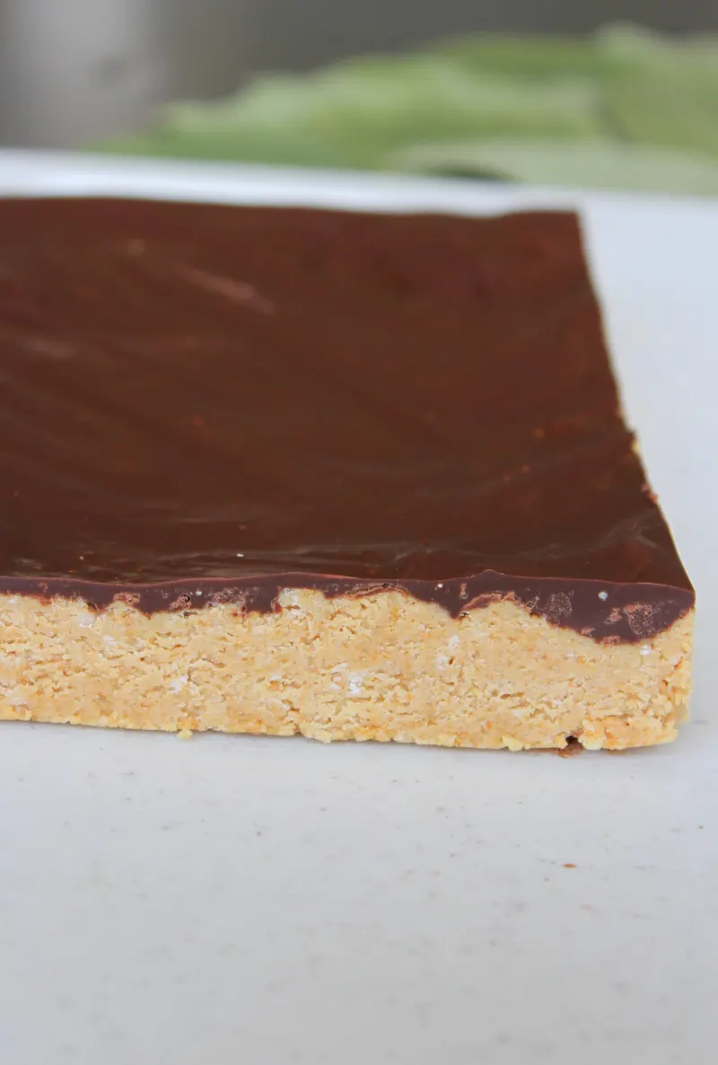 no bake peanut butter bars slab uncut