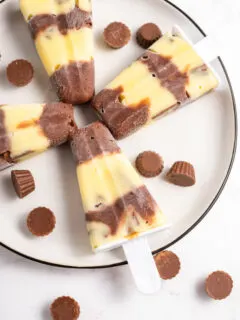 reeses pudding pops on a plate