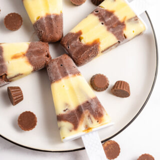 reeses pudding pops on a plate