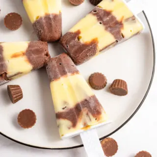 reeses pudding pops on a plate