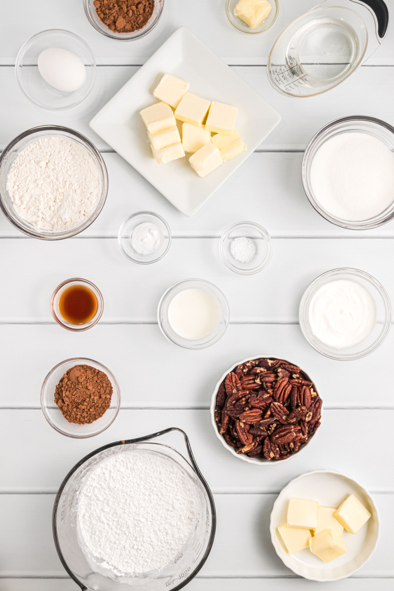 ingredients displayed for making texas skillet cake