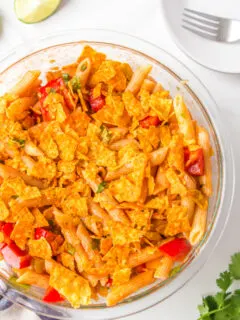 texas pasta salad in a bowl