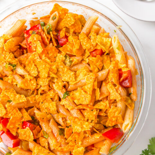 texas pasta salad in a bowl