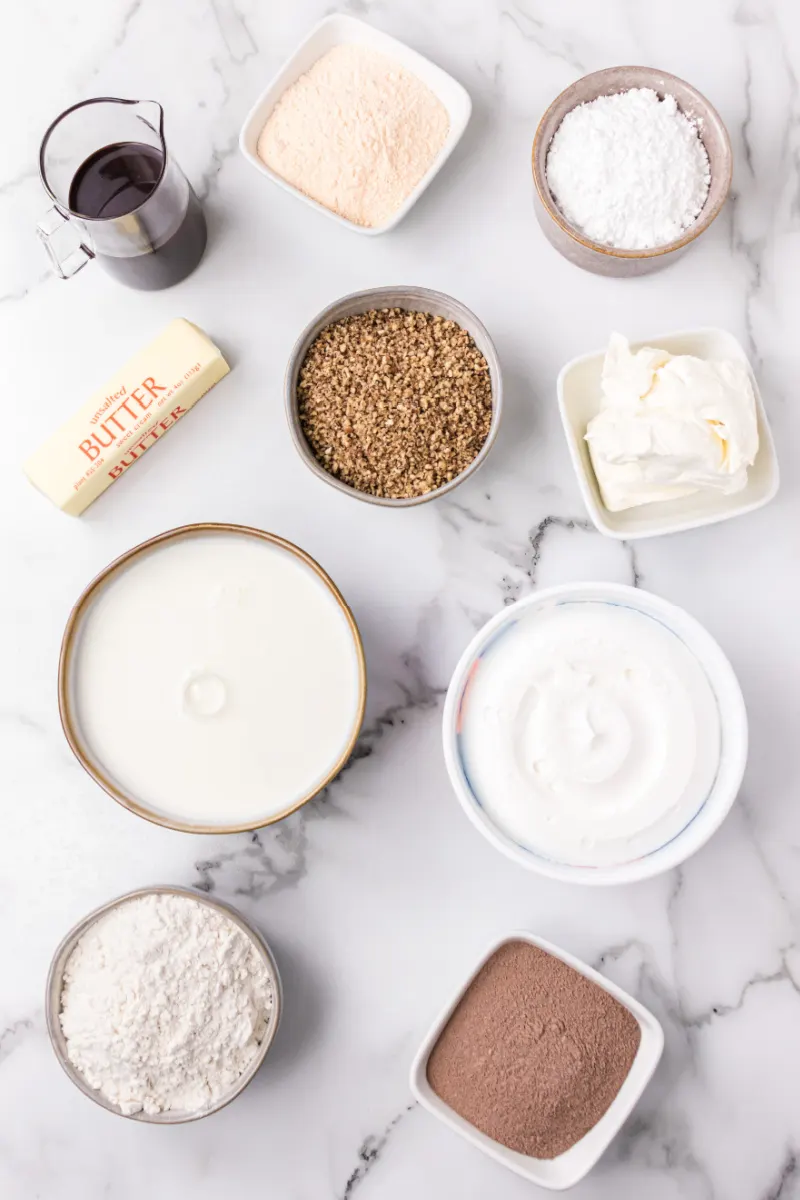 ingredients displayed for making chocolate delight