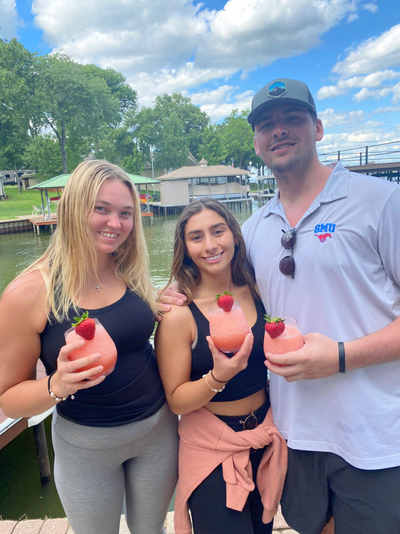 recipeboy and two friends holding strawberry froses