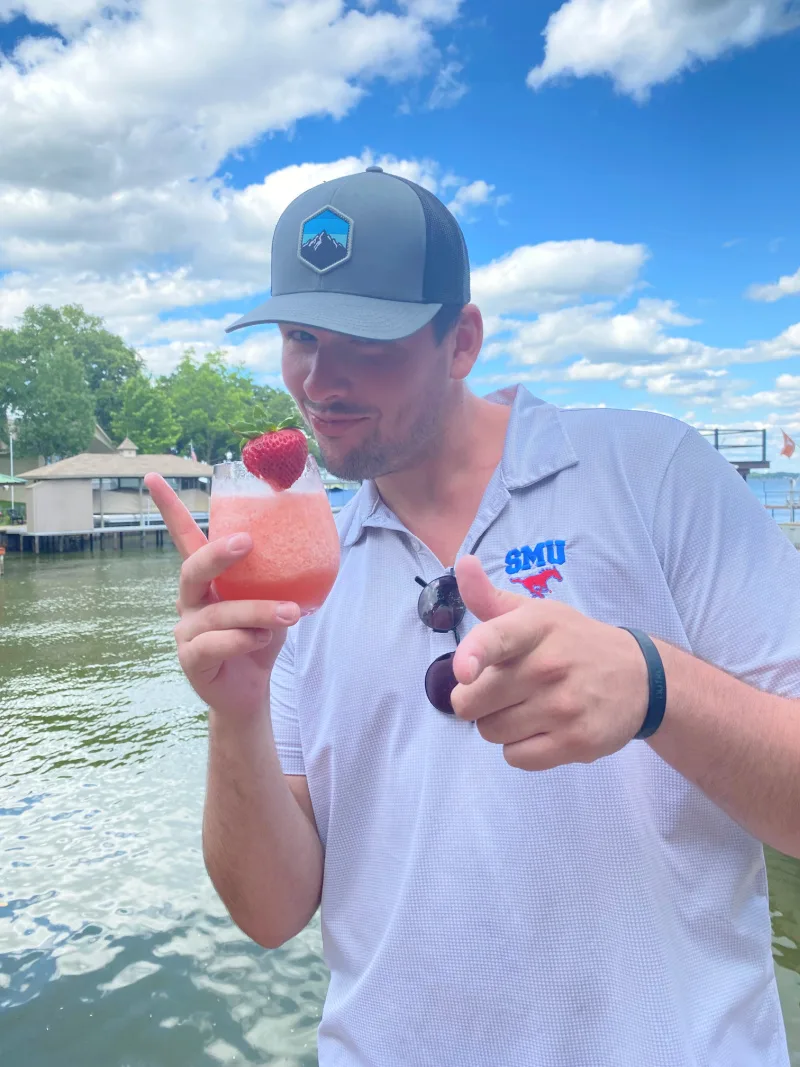 recipeboy holding strawberry frose