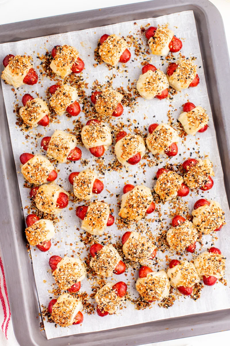 pigs in a blanket on baking sheet