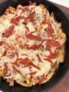 pizza fries in skillet