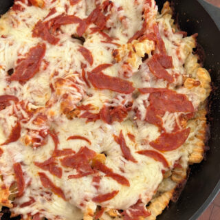 pizza fries in skillet