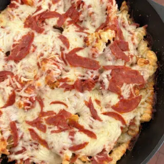 pizza fries in skillet