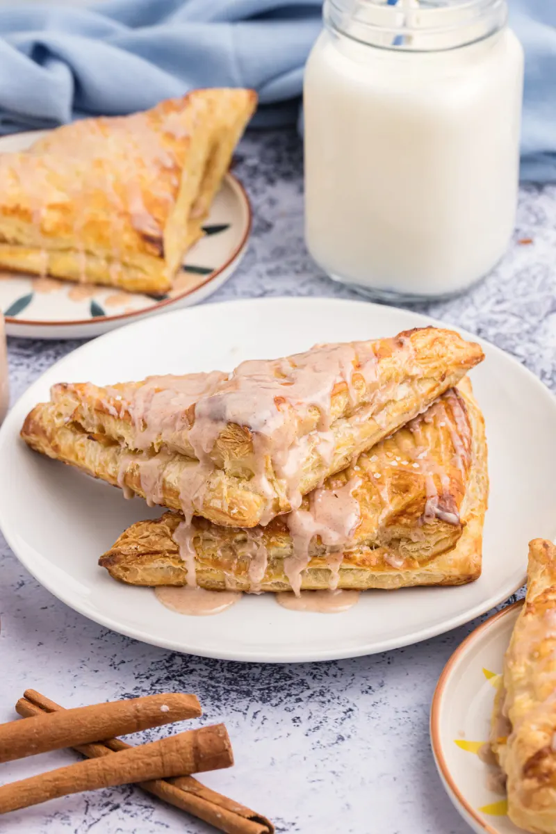 two easy peach turnovers on plate
