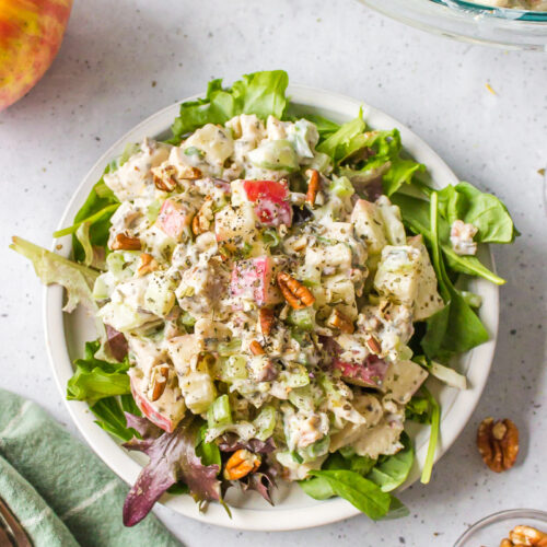 chicken apple salad on a plate