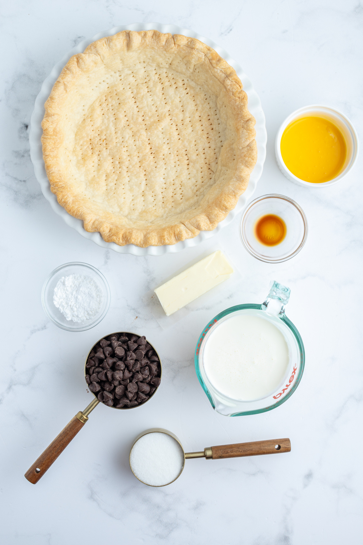 ingredients displayed for making french silkpie