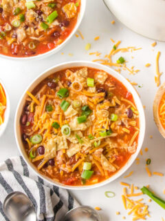 bowl of slow cooker tortilla soup