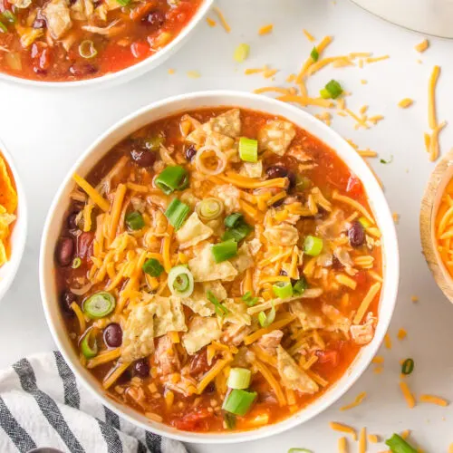 bowl of slow cooker tortilla soup