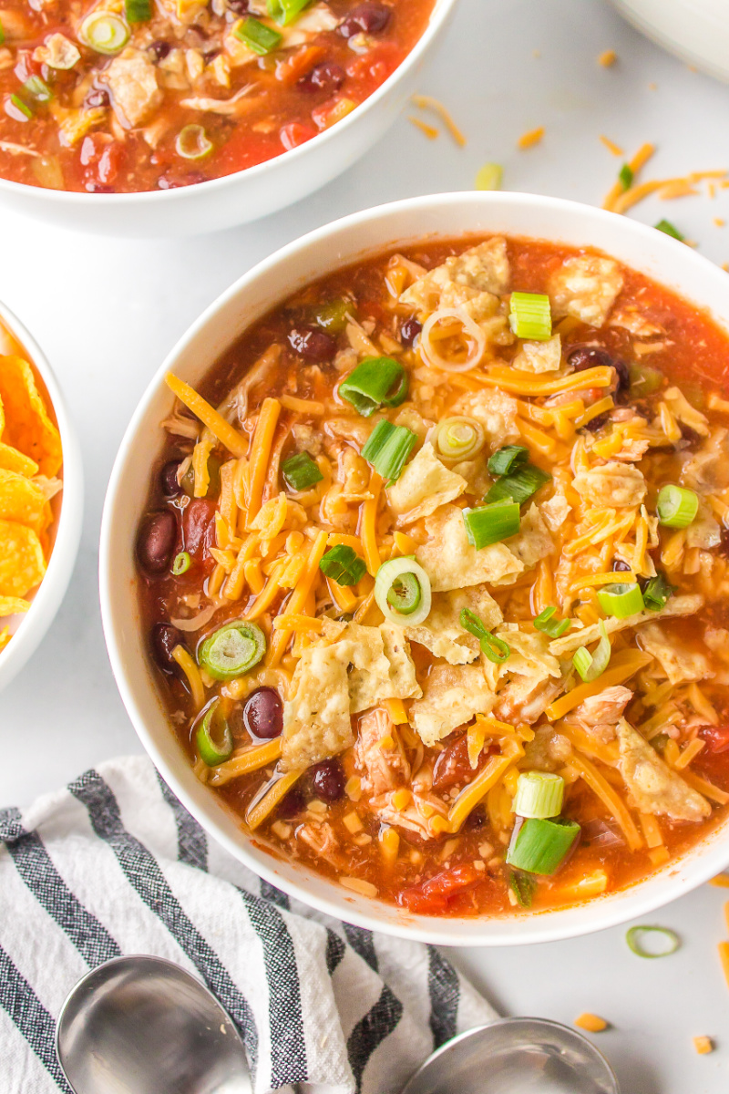 bowl of slow cooker tortilla soup