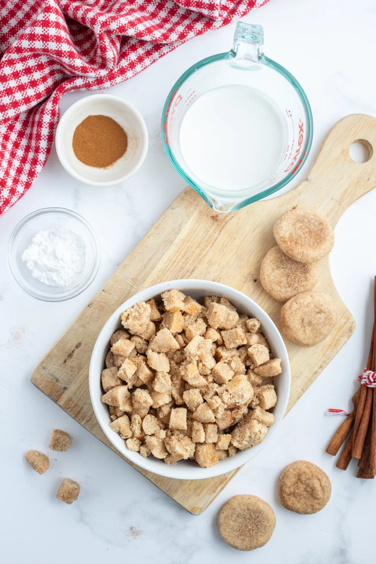 ingredients displayed for snickerdoodle cookie butter