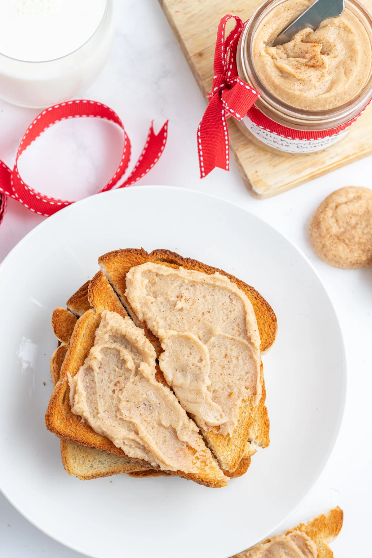 snickerdoodle cookie butter spread on toast