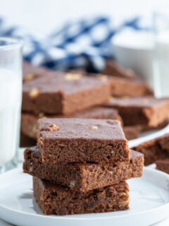 three brownies stacked