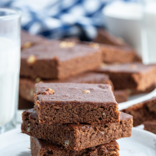 three brownies stacked