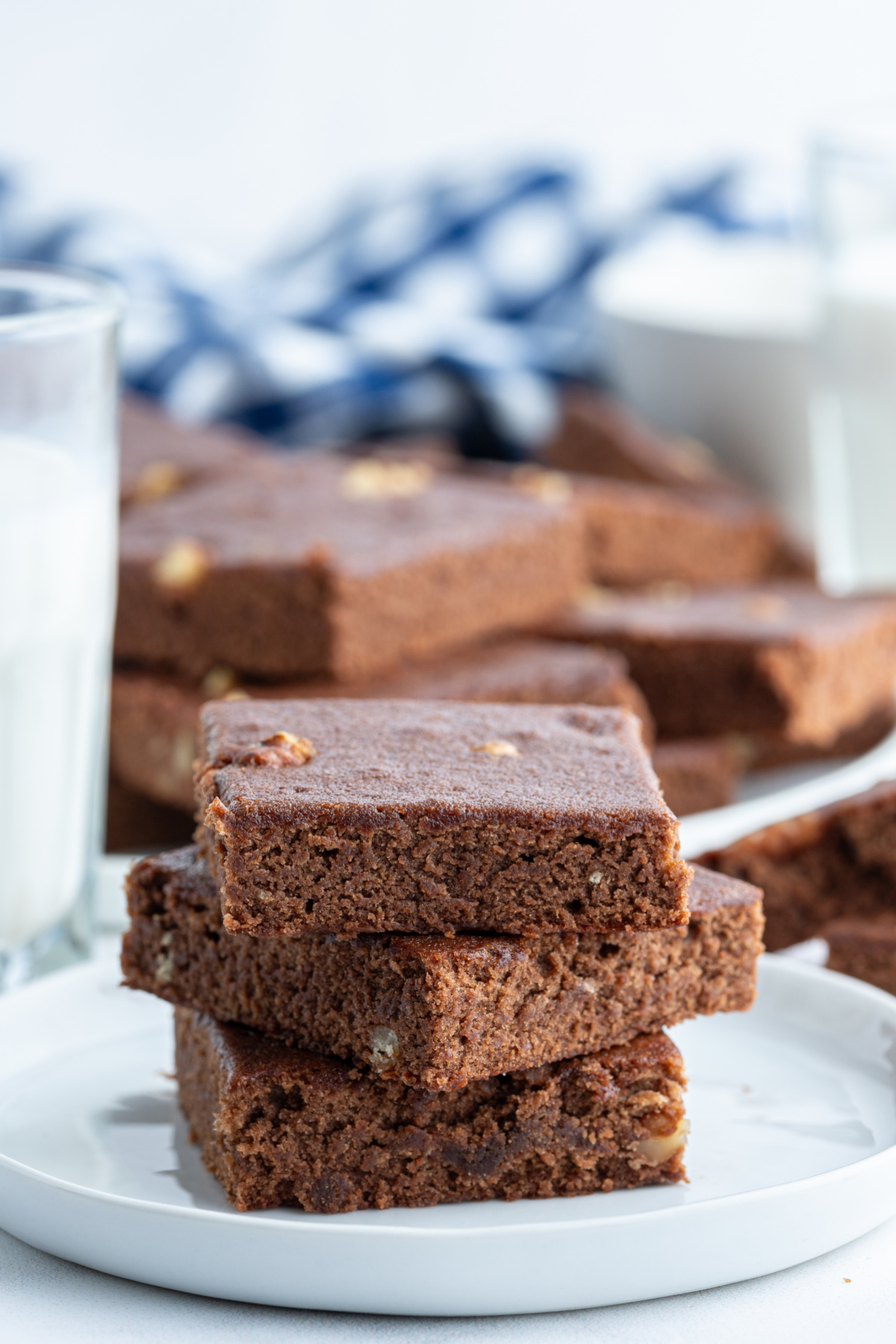 three brownies stacked