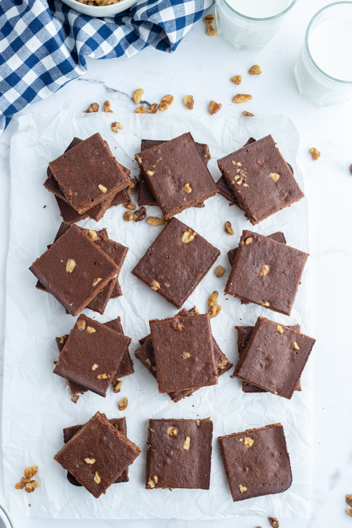 overhead shot of easy country brownies