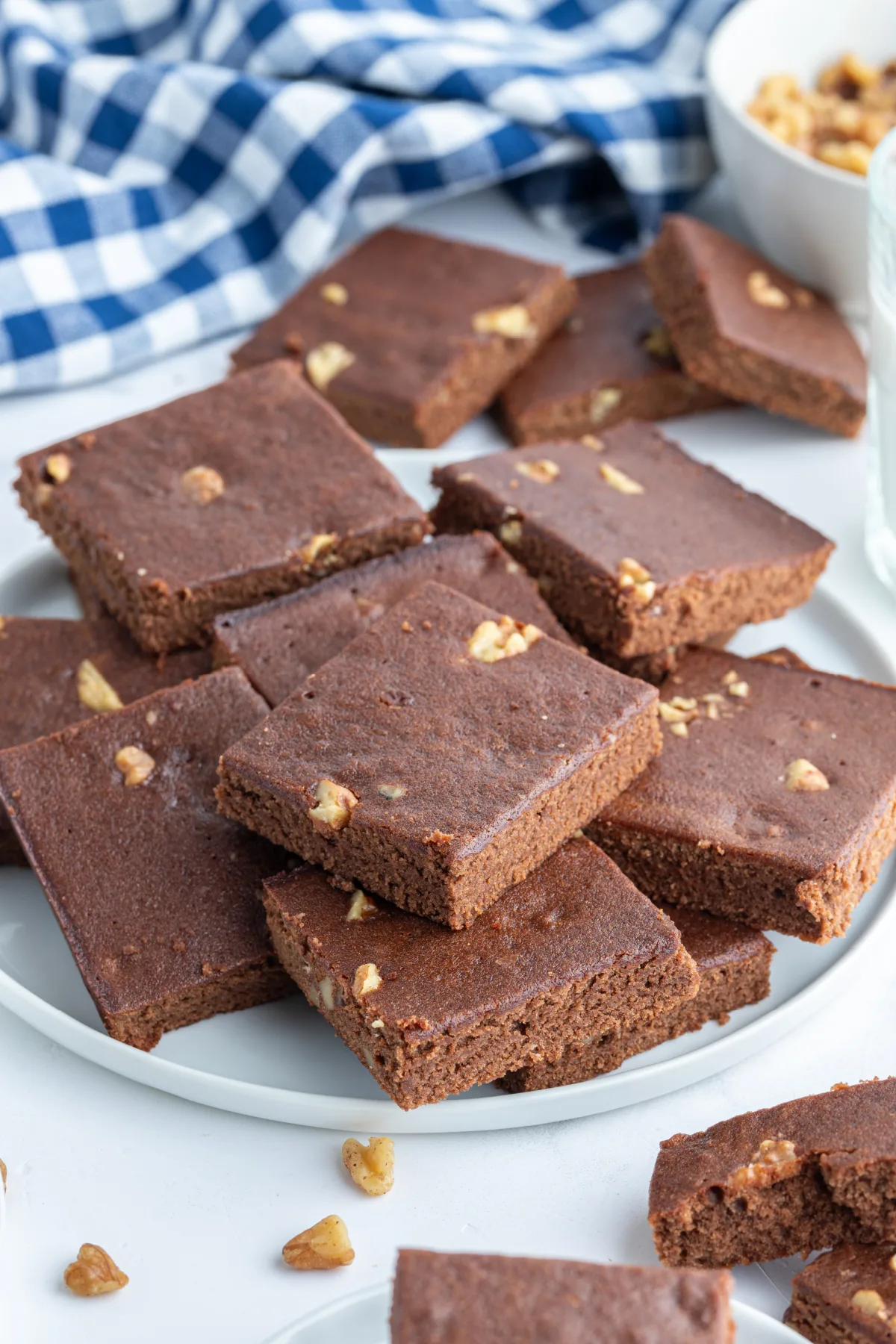 several brownies displayed on platter