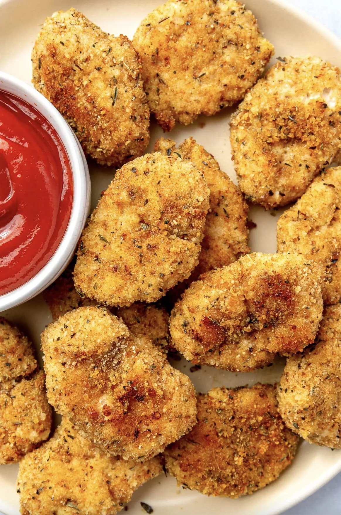 Homemade Chicken Nuggets with ketchup