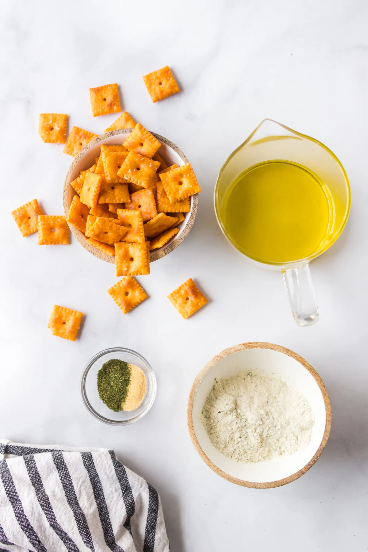 ingredients displayed for making crack crackers