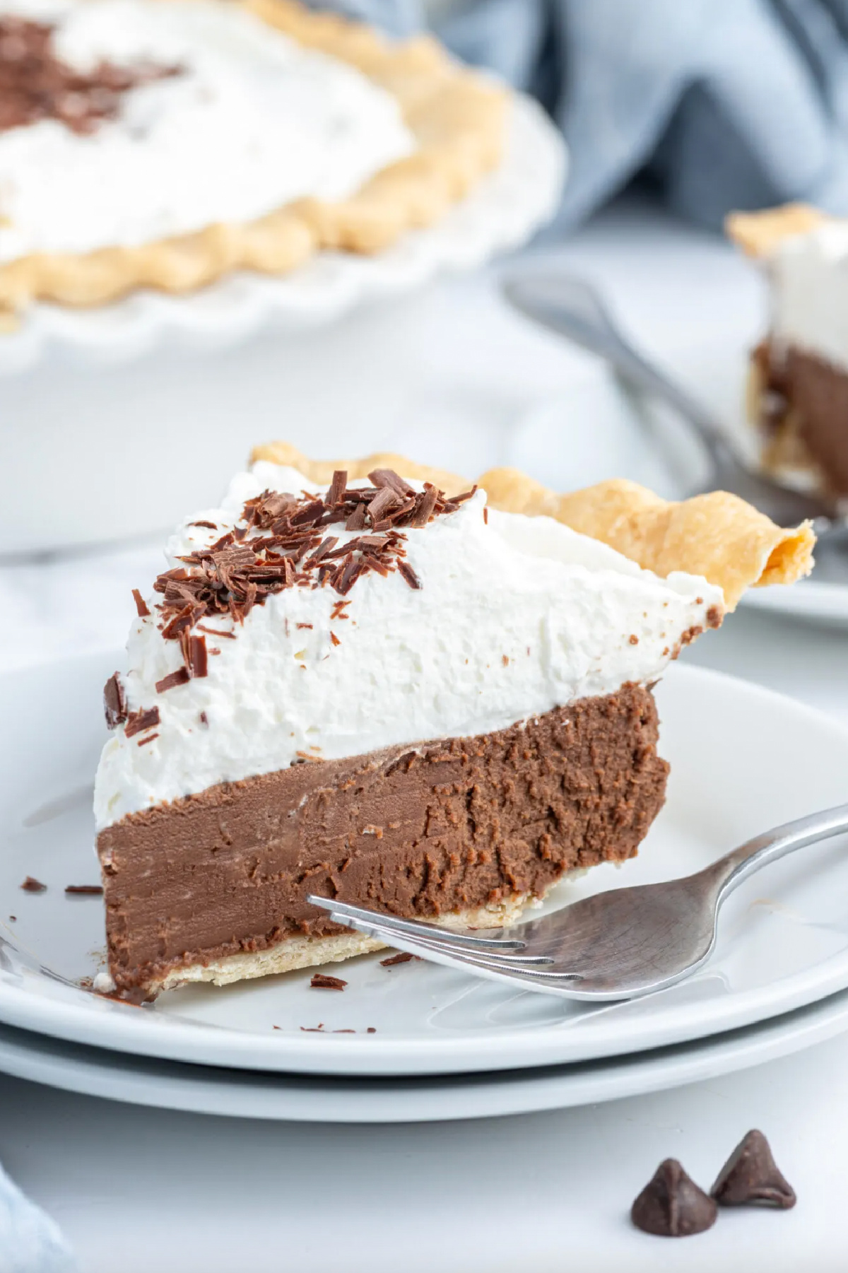 slice of french silk pie