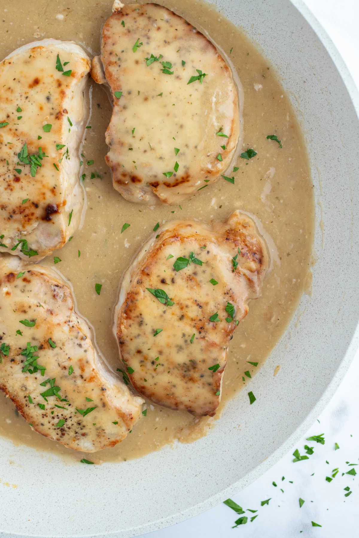 ranch pork chops in skillet