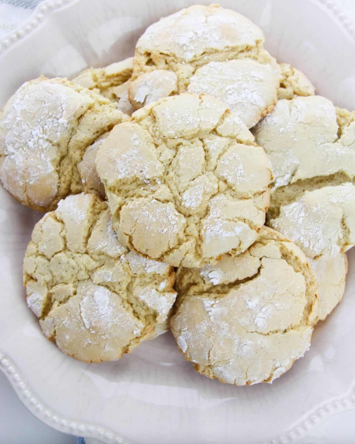 cake mix crinkle cookies on platter