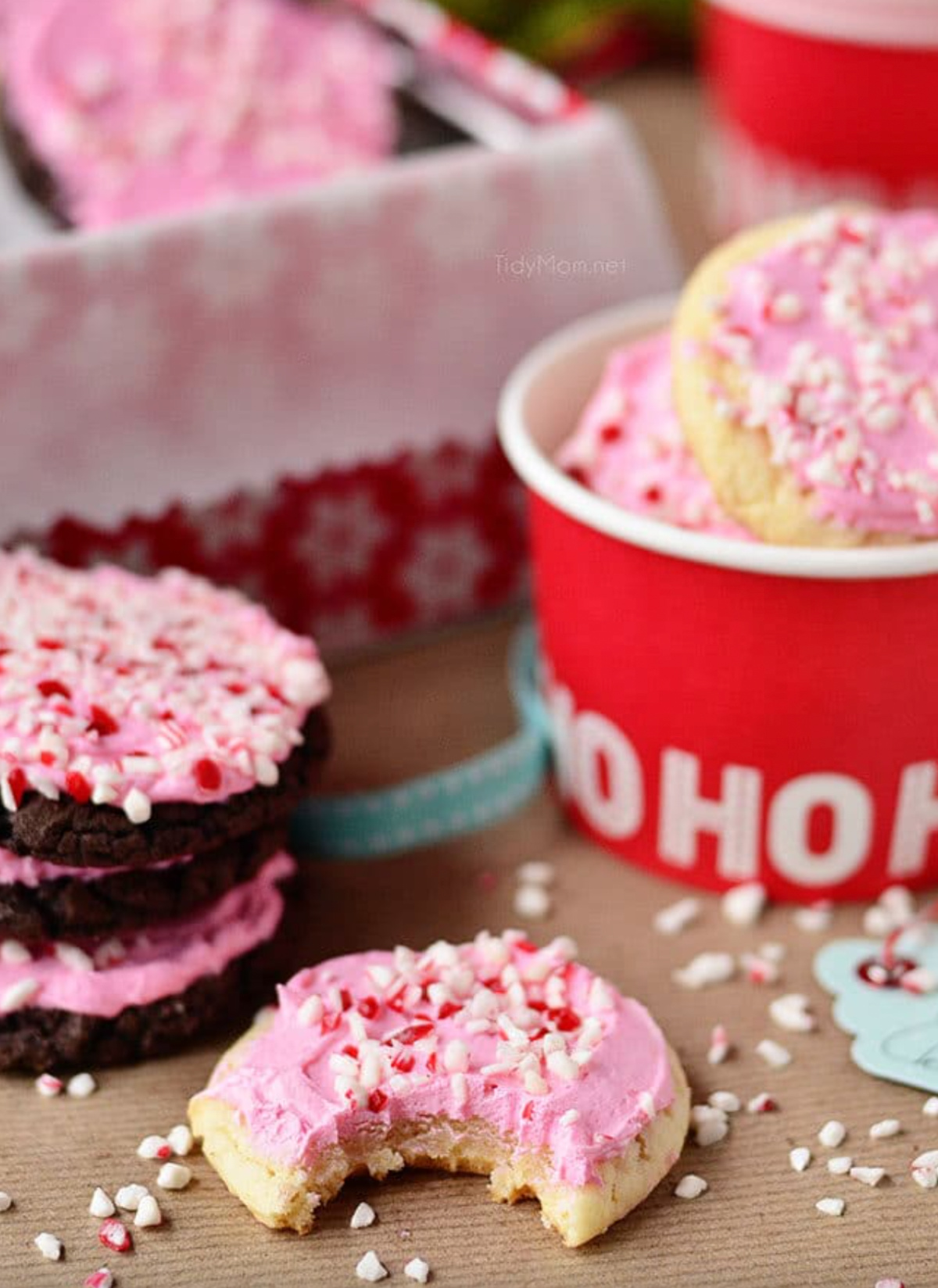 peppermint buttercream cake mix cookies