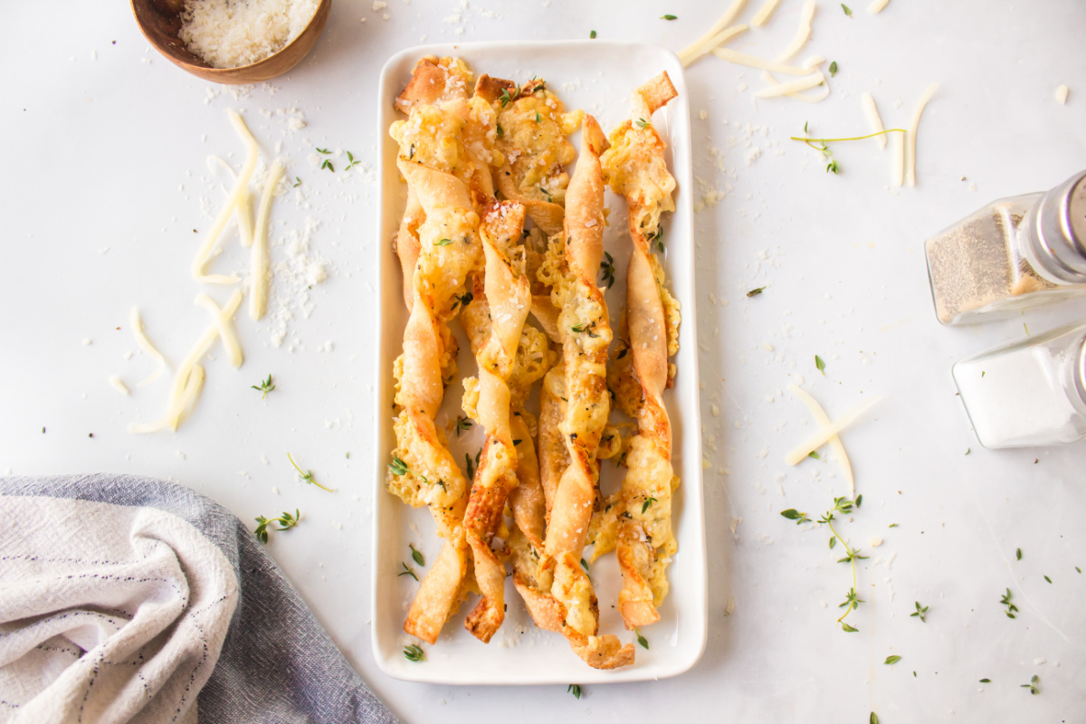 cheese straws on plate