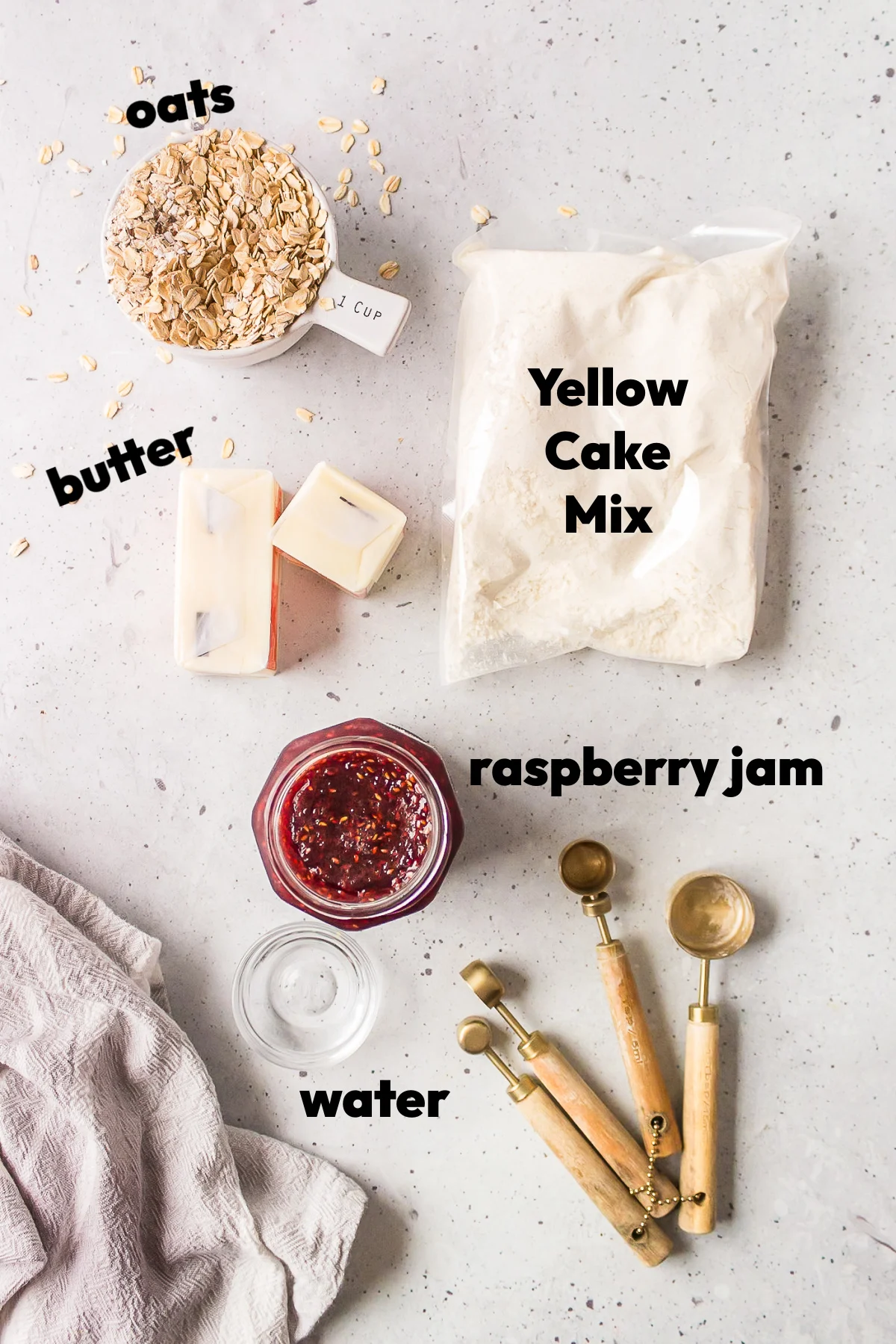 Raspberry Oatmeal Bars recipe from RecipeBoy.com ingredients needed for making raspberry oatmeal bars