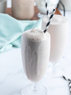 copycat wendy's chocolate frosty with straw