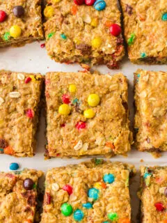 pieces of M&M granola bars