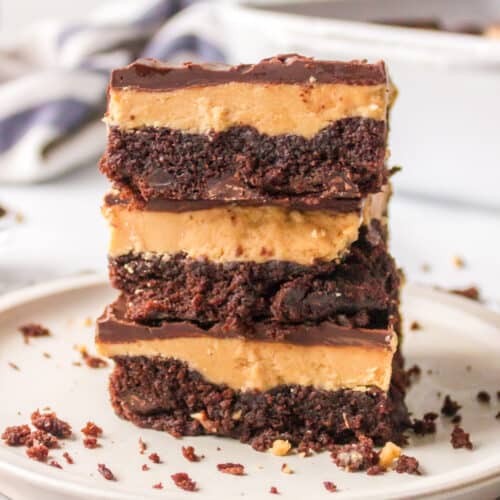 stack of buckeye brownies