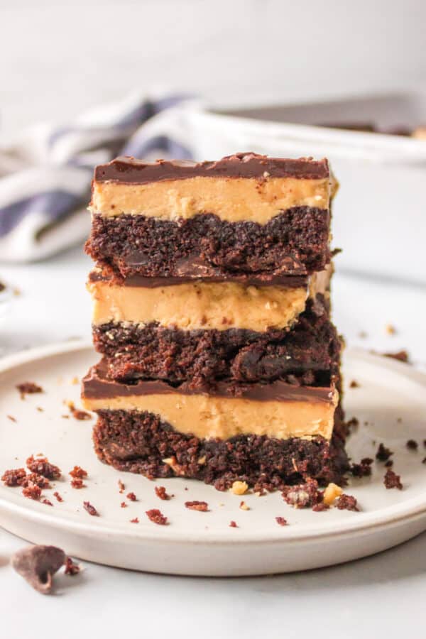 stack of buckeye brownies