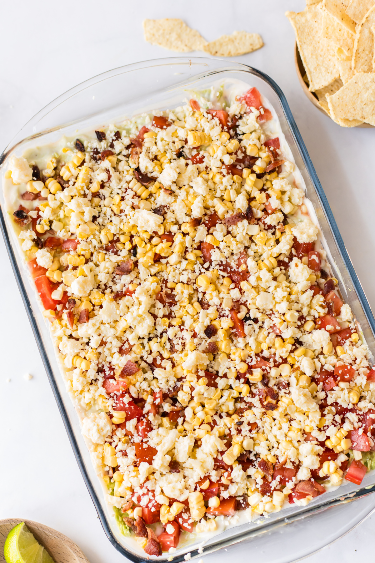 pan of 7 layer dip